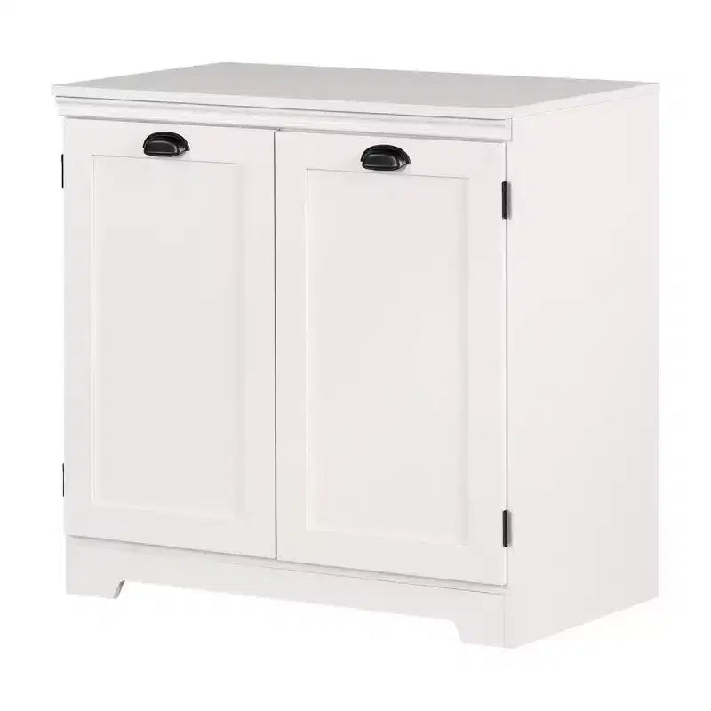 2 Door Farnel Storage Cabinet Pure White - South Shore: Farmhouse Style, Adjustable Shelves