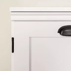 Armoire de rangement 2 portes Farnel Blanc pur – South Shore : Style campagnard, Tablettes ajustables