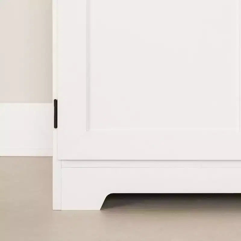 Armoire de rangement 2 portes Farnel Blanc pur – South Shore : Style campagnard, Tablettes ajustables