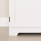 Armoire de rangement 2 portes Farnel Blanc pur – South Shore : Style campagnard, Tablettes ajustables