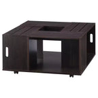 Roseline Modern Crate Box Inspired Coffee Table Espresso - HOMES: Inside + Out: Square Design, Movable, Storage Compartments