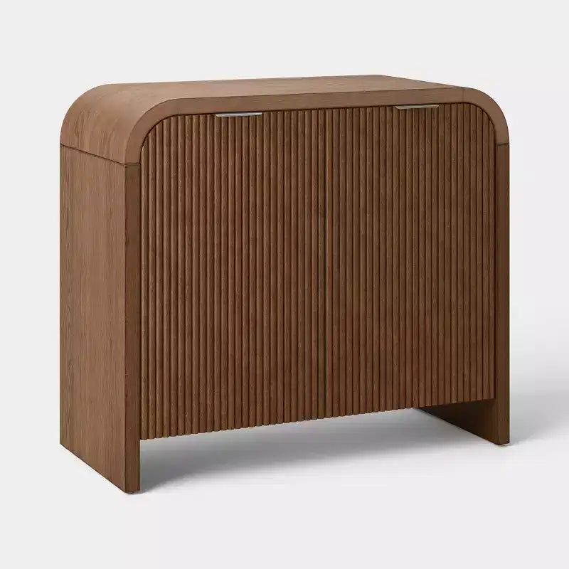 Lupine Reeded Two Door Storage Cabinet with Adjustable Shelf and Cable Management Dark Brown - Threshold™