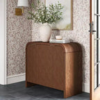 Meuble de rangement à deux portes Lupine Reeded avec étagère réglable et gestion des câbles, marron foncé - Threshold™