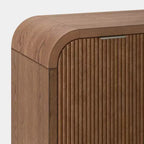 Meuble de rangement à deux portes Lupine Reeded avec étagère réglable et gestion des câbles, marron foncé - Threshold™