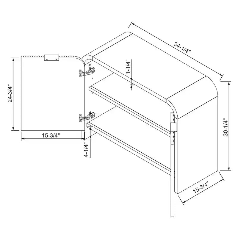 Meuble de rangement à deux portes Lupine Reeded avec étagère réglable et gestion des câbles, marron foncé - Threshold™