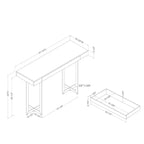 Rohde Contemporary Table Console 1 Tiroir Gris/Métal Gomme - miBasics