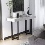 Rohde Contemporary Table Console 1 Tiroir Gris/Métal Gomme - miBasics