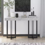 Rohde Contemporary Table Console 1 Tiroir Gris/Métal Gomme - miBasics