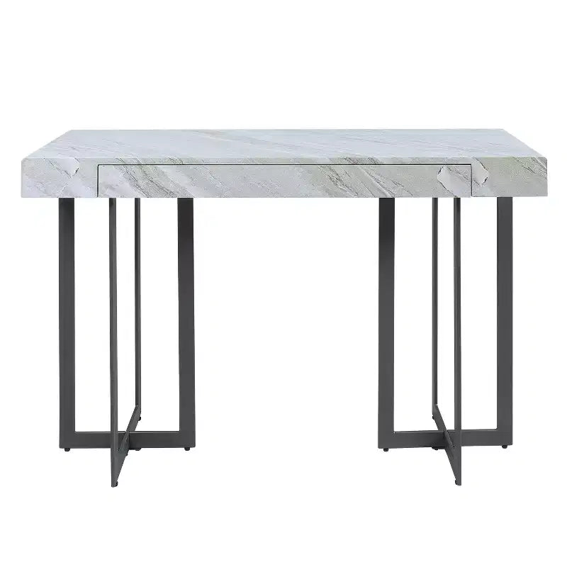 Rohde Contemporary Table Console 1 Tiroir Gris/Métal Gomme - miBasics