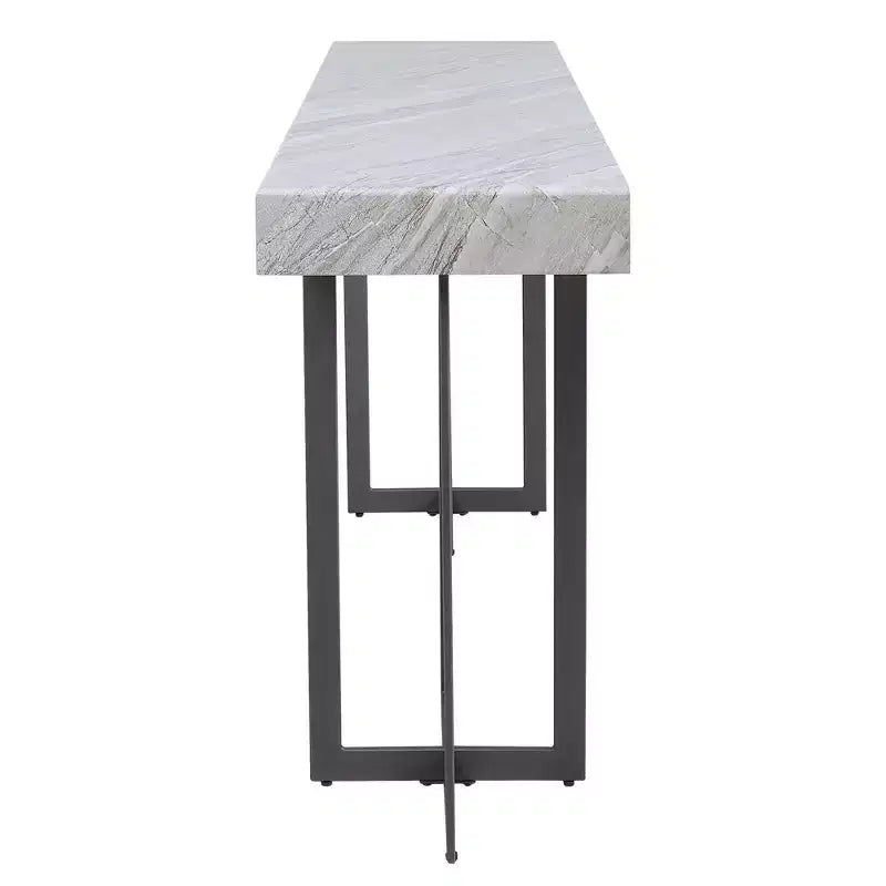 Rohde Contemporary Table Console 1 Tiroir Gris/Métal Gomme - miBasics