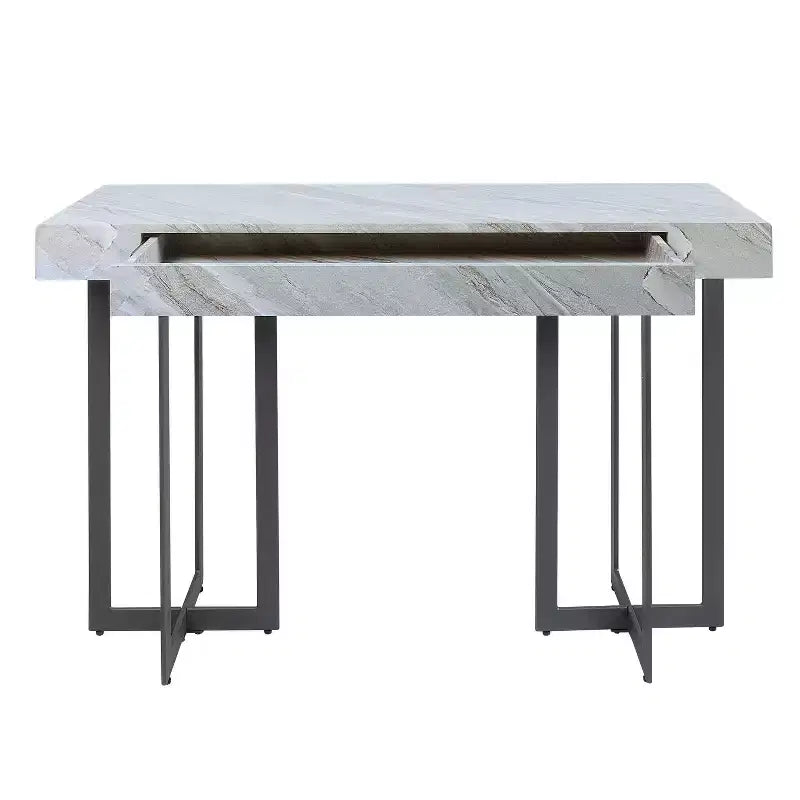 Rohde Contemporary Table Console 1 Tiroir Gris/Métal Gomme - miBasics