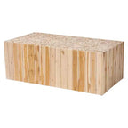 Table Basse en Bois de Teck Bali & Pari Grayson avec Rondins de Bois Recyclés Uniques Naturel