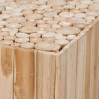 Table Basse en Bois de Teck Bali & Pari Grayson avec Rondins de Bois Recyclés Uniques Naturel