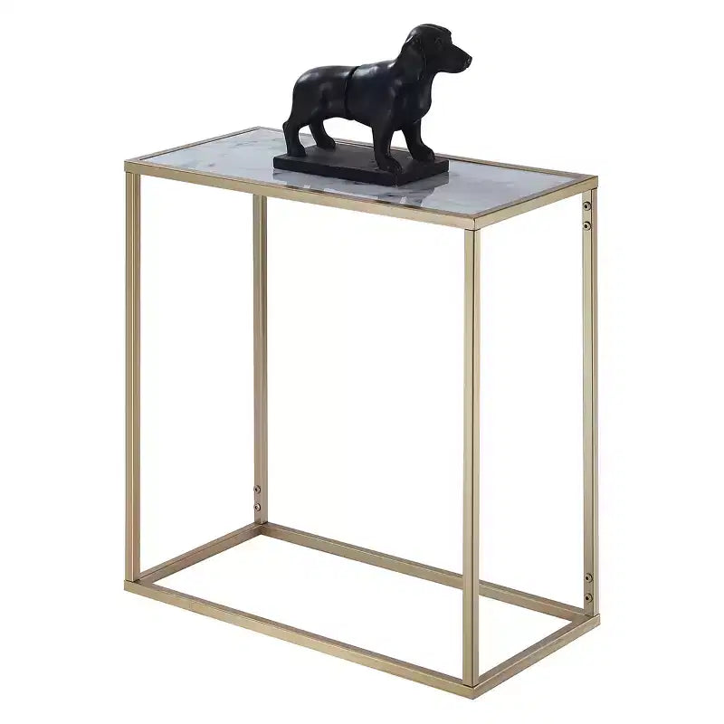 Table d'appoint Gold Coast en faux marbre : Élégance victorienne, design épuré - Breighton Home