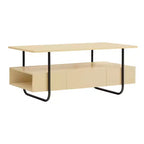 24/7 Shop At Home 36" Songcraft Contemporary 1 Drawer Coffee Table with Shelves Light Maple: Living Room, Rectangle, MDF