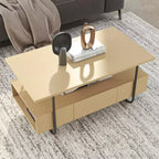 24/7 Shop At Home Table basse contemporaine Songcraft 36 po avec 1 tiroir et étagères, érable clair : Salon, Rectangulaire, MDF