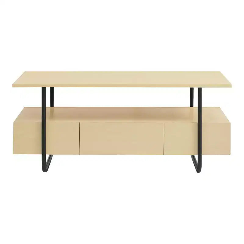 24/7 Shop At Home Table basse contemporaine Songcraft 36 po avec 1 tiroir et étagères, érable clair : Salon, Rectangulaire, MDF