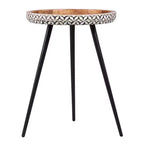 East at Main Plateau rond en bois de manguier de 45,7 cm, table d'appoint marron : Cadre en métal robuste, table d'appoint de 50,8 cm de haut
