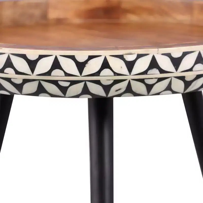 East at Main Plateau rond en bois de manguier de 45,7 cm, table d'appoint marron : Cadre en métal robuste, table d'appoint de 50,8 cm de haut