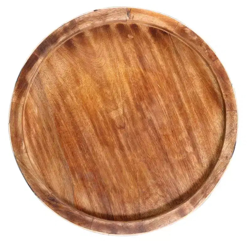 East at Main Plateau rond en bois de manguier de 45,7 cm, table d'appoint marron : Cadre en métal robuste, table d'appoint de 50,8 cm de haut