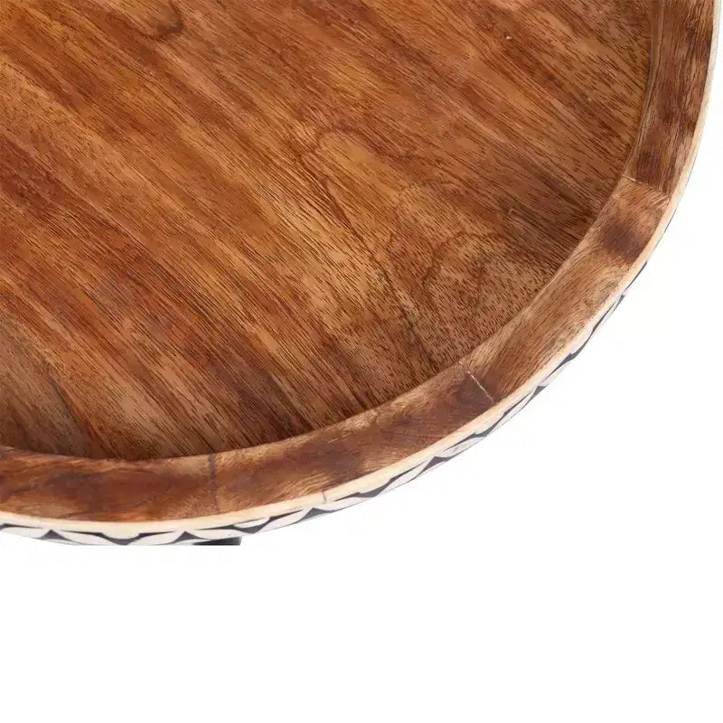 East at Main Plateau rond en bois de manguier de 45,7 cm, table d'appoint marron : Cadre en métal robuste, table d'appoint de 50,8 cm de haut