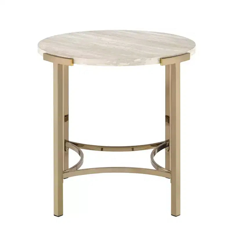 Table d'appoint ronde moderne Grand Canal Champagne - miBasics