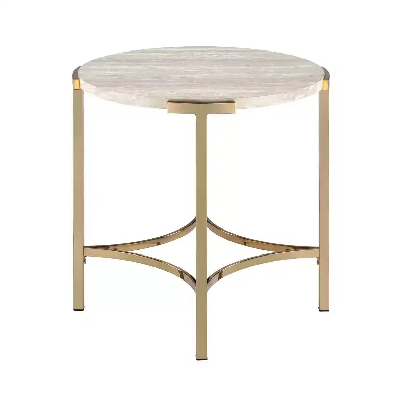 Table d'appoint ronde moderne Grand Canal Champagne - miBasics