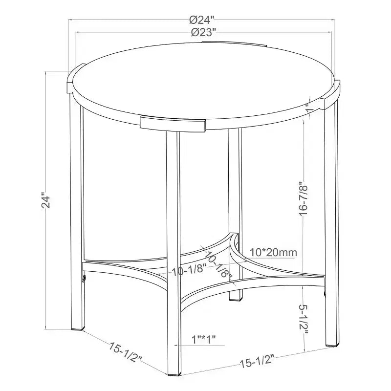 Table d'appoint ronde moderne Grand Canal Champagne - miBasics