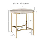 Table d'appoint ronde moderne Grand Canal Champagne - miBasics