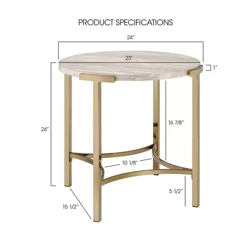 Table d'appoint ronde moderne Grand Canal Champagne - miBasics