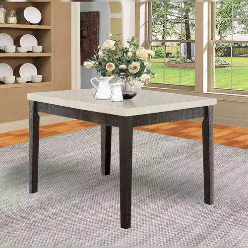 Table d'appoint Nolan 54 po en marbre blanc/chêne foncé de récupération - Acme Furniture
