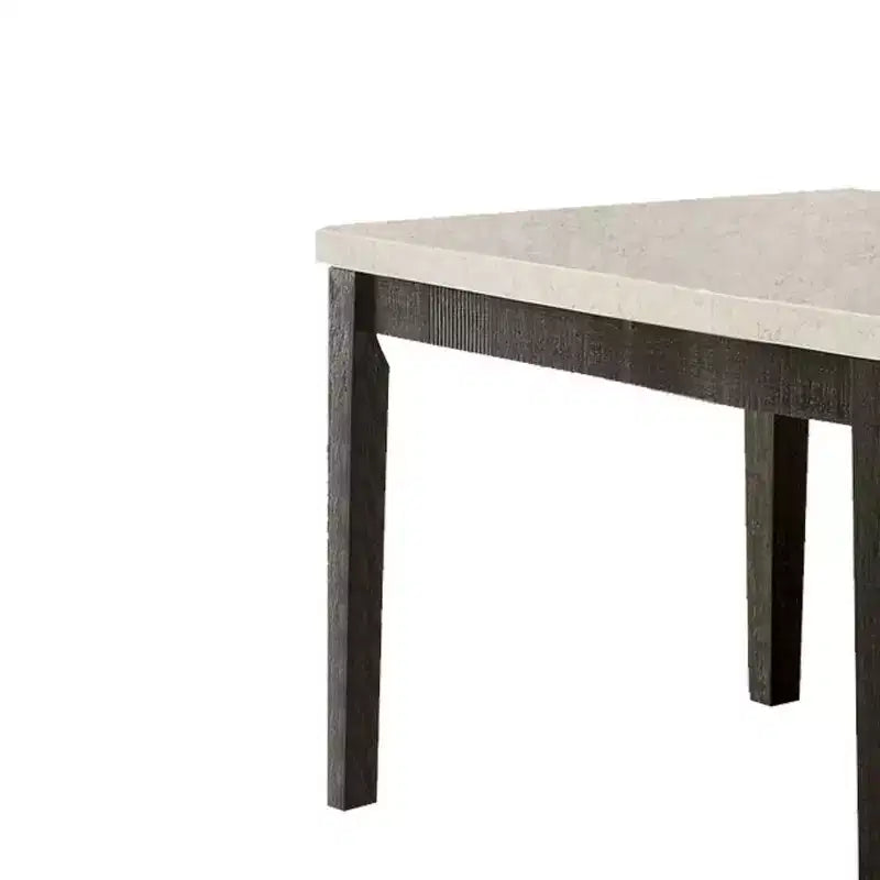 Table d'appoint Nolan 54 po en marbre blanc/chêne foncé de récupération - Acme Furniture