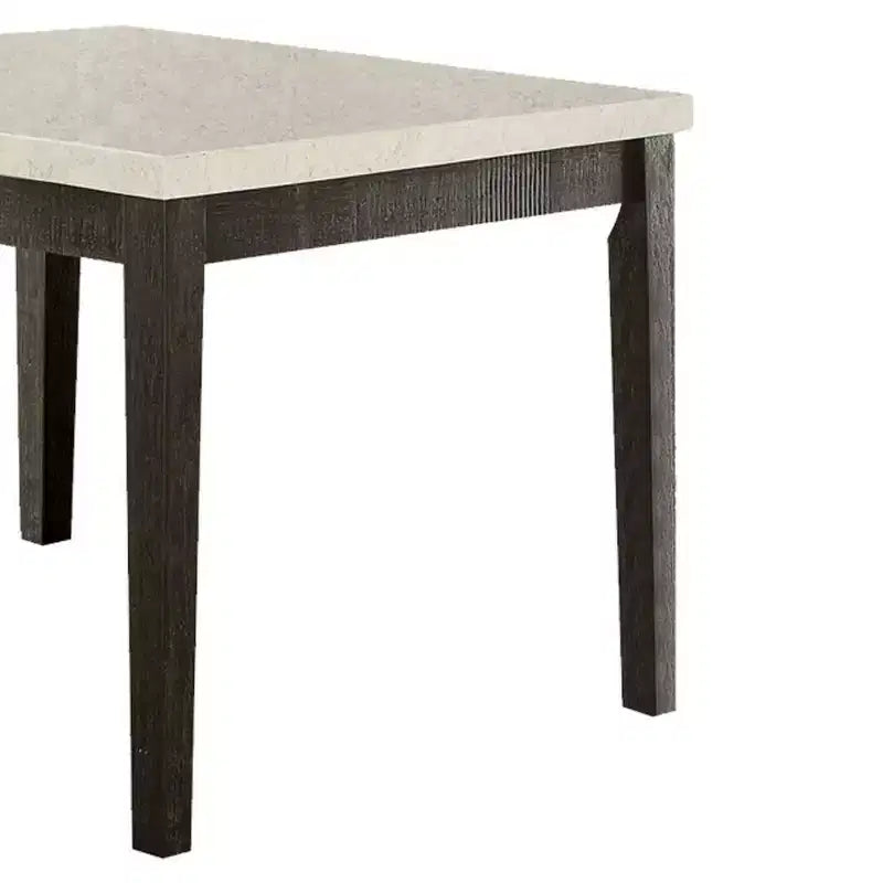 Table d'appoint Nolan 54 po en marbre blanc/chêne foncé de récupération - Acme Furniture