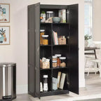 Armoire de rangement Sauder avec 4 tiroirs réglables aspect grain de bois noir