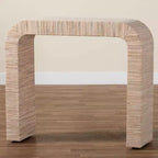 bali & pari Yareli Console en Grasscloth Tissé Naturel/Doré