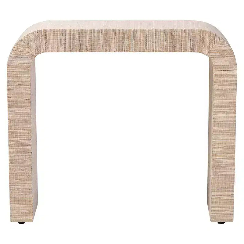 bali & pari Yareli Console en Grasscloth Tissé Naturel/Doré