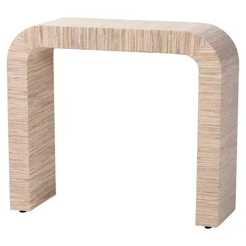 bali & pari Yareli Console en Grasscloth Tissé Naturel/Doré