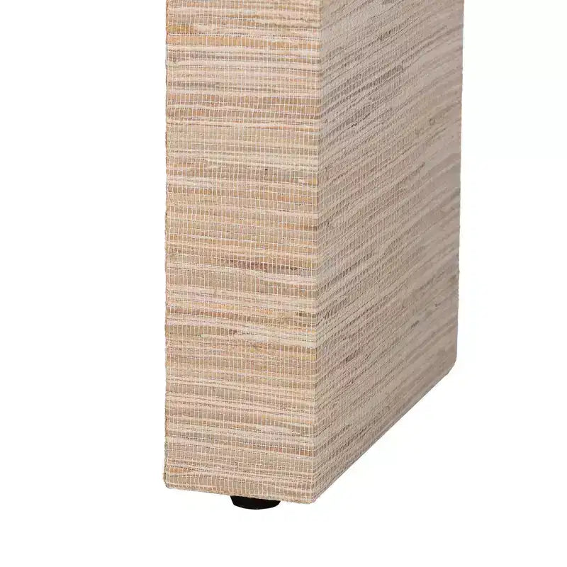bali & pari Yareli Console en Grasscloth Tissé Naturel/Doré