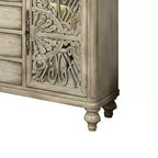 Table d'appoint Vermont 60 po Blanc antique - Acme Furniture : Rangement élégant, 4 tiroirs et étagères