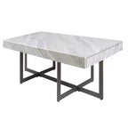 Ensemble de 2 tables basses contemporaines Rohde avec tiroirs Gris/Métal gomme - miBasics