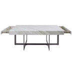 Ensemble de 2 tables basses contemporaines Rohde avec tiroirs Gris/Métal gomme - miBasics