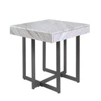 Ensemble de 2 tables basses contemporaines Rohde avec tiroirs Gris/Métal gomme - miBasics