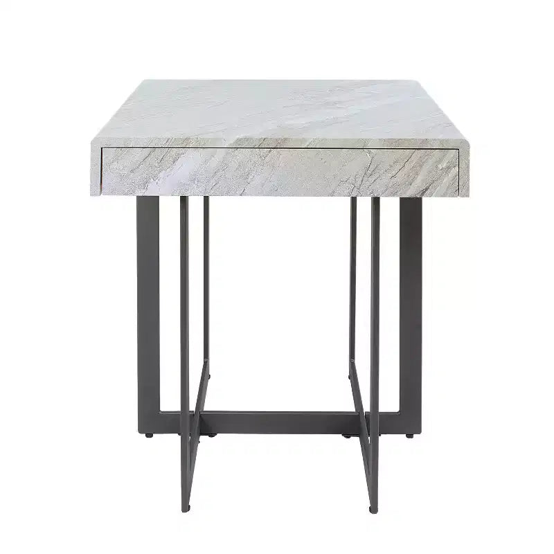 Ensemble de 2 tables basses contemporaines Rohde avec tiroirs Gris/Métal gomme - miBasics