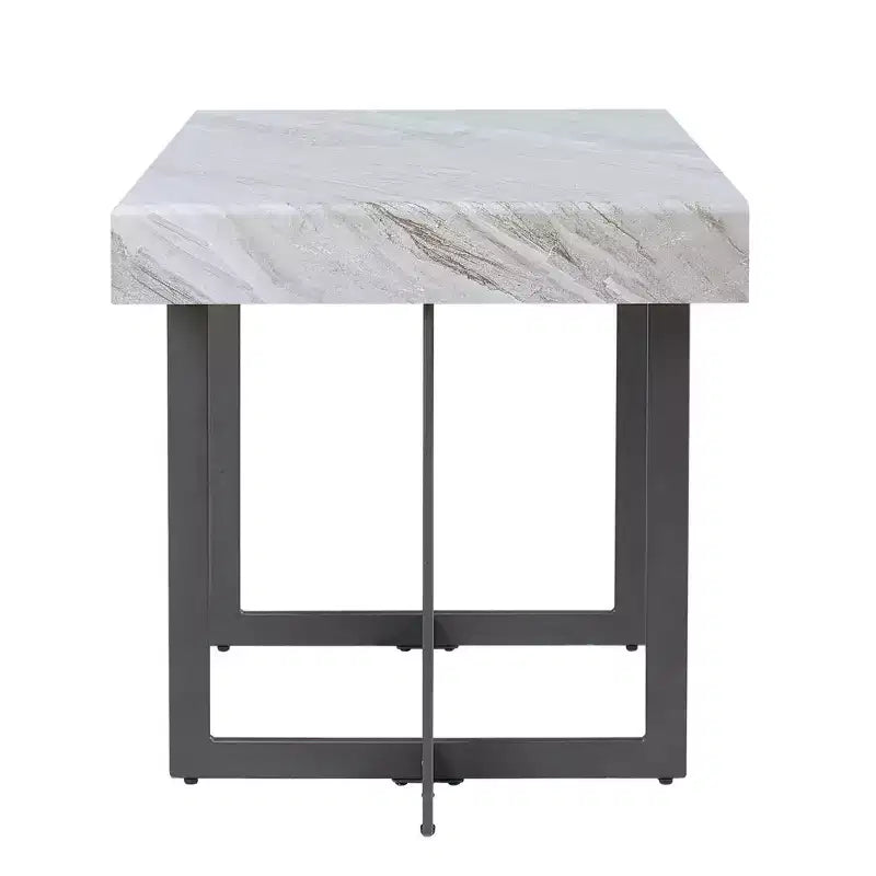 Ensemble de 2 tables basses contemporaines Rohde avec tiroirs Gris/Métal gomme - miBasics