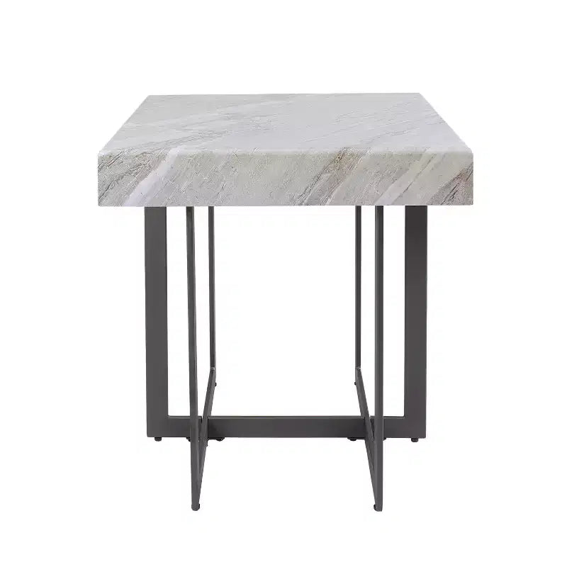 Ensemble de 2 tables basses contemporaines Rohde avec tiroirs Gris/Métal gomme - miBasics