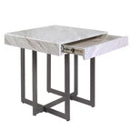 Ensemble de 2 tables basses contemporaines Rohde avec tiroirs Gris/Métal gomme - miBasics
