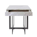 Ensemble de 2 tables basses contemporaines Rohde avec tiroirs Gris/Métal gomme - miBasics