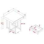 Ensemble de 2 tables basses contemporaines Rohde avec tiroirs Gris/Métal gomme - miBasics