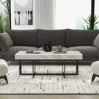Ensemble de 2 tables basses contemporaines Rohde avec tiroirs Gris/Métal gomme - miBasics