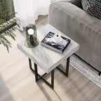 Ensemble de 2 tables basses contemporaines Rohde avec tiroirs Gris/Métal gomme - miBasics